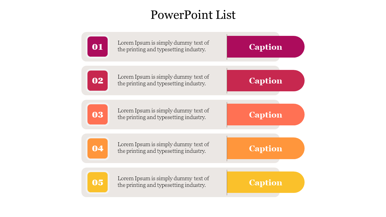 Download This Professional PowerPoint List Template 